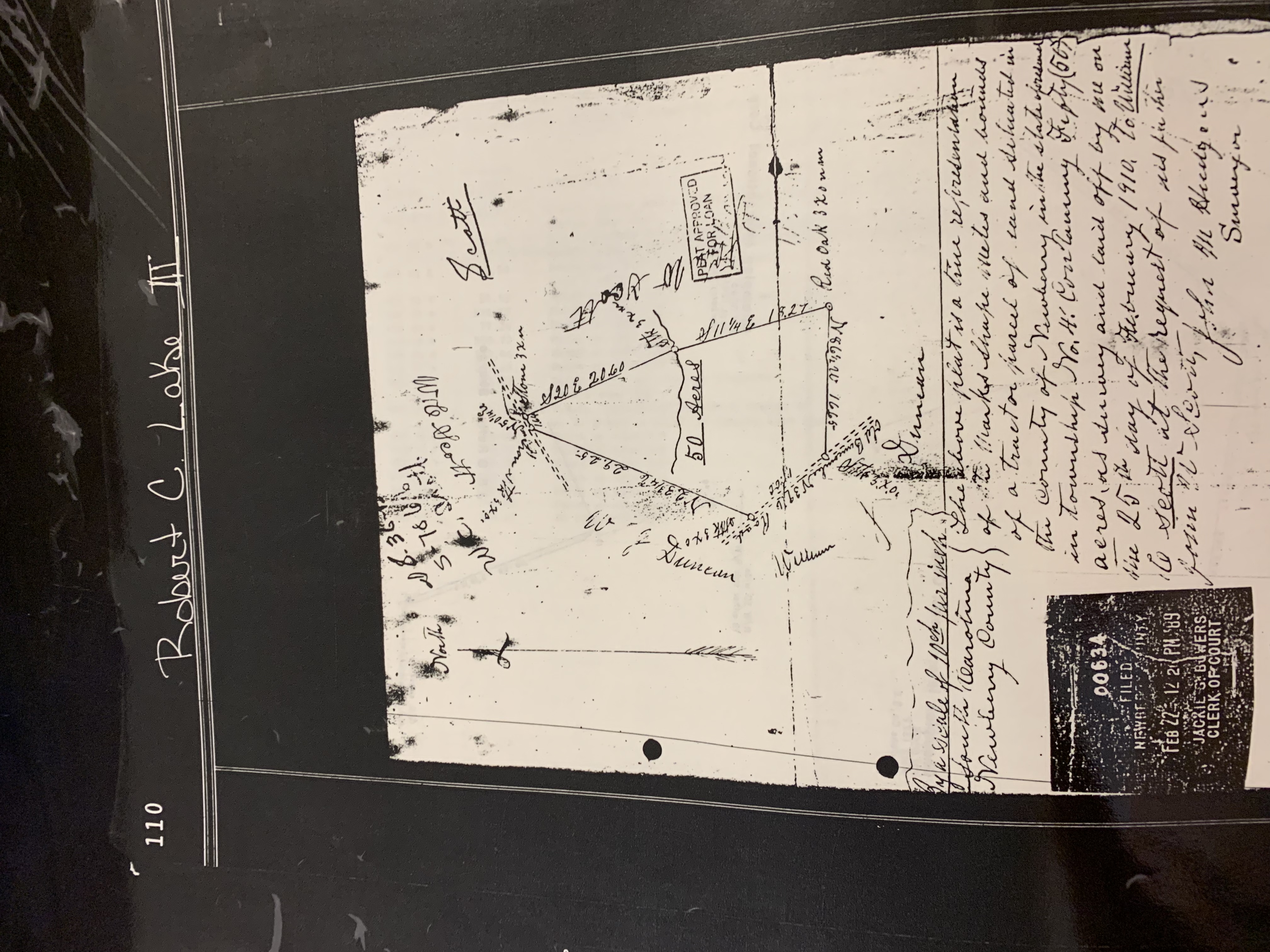 MAP OF A TRACT OF LAND LAID OFF TO WILLIAM C. SCOTT